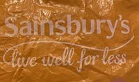 old sainsbury's bag with live well for less slogan